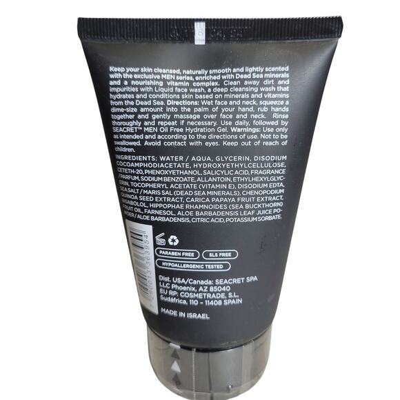 Seacret Liquid Face Wash for Men 3.4 fl.oz. NEW Minerals from the Dead Sea - Picture 2 of 2